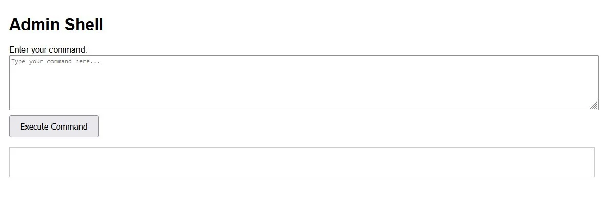 Admin Shell Backdoor Command — PHP Shell preview for security testing. Version v1.0, file size 95.
