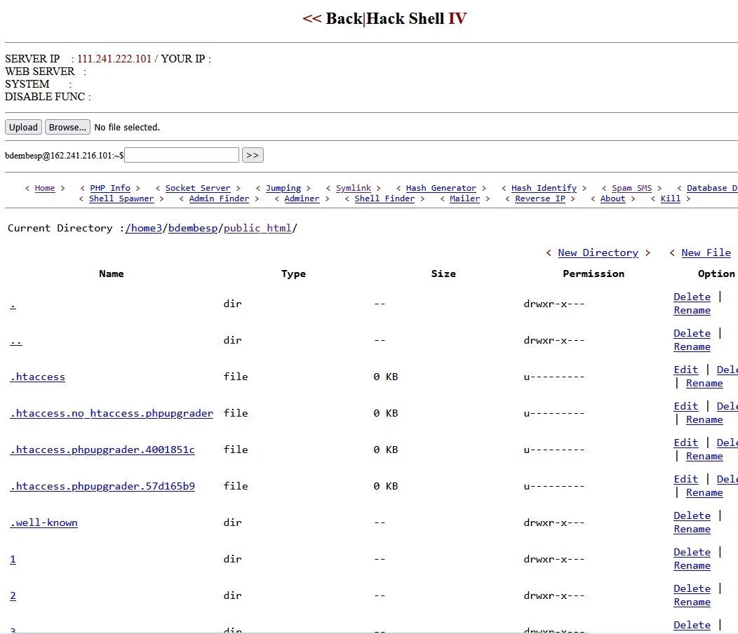 Back Hack Bypass Shell — Bypass Shell preview for security testing. Version v1.0, file size 18.
