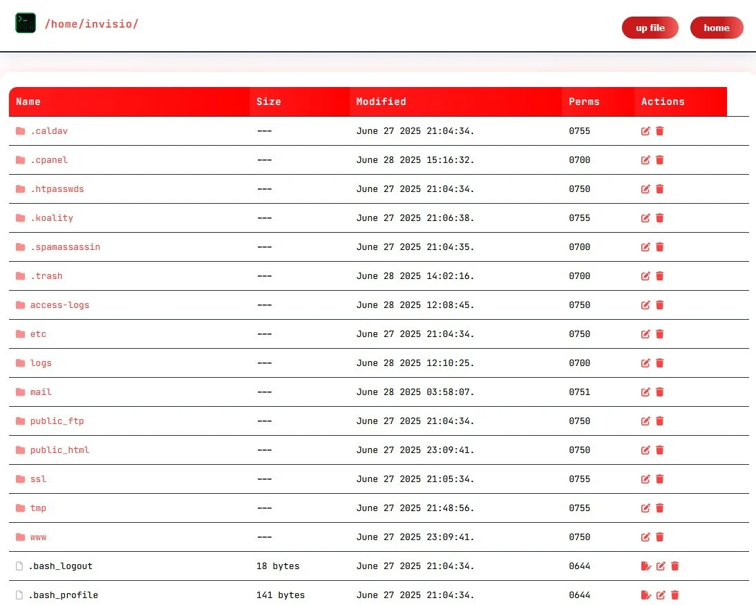 Invisio Bypass Shell v2.0 — Backdoor Shell preview for security testing. Version v1.0, file size 104.